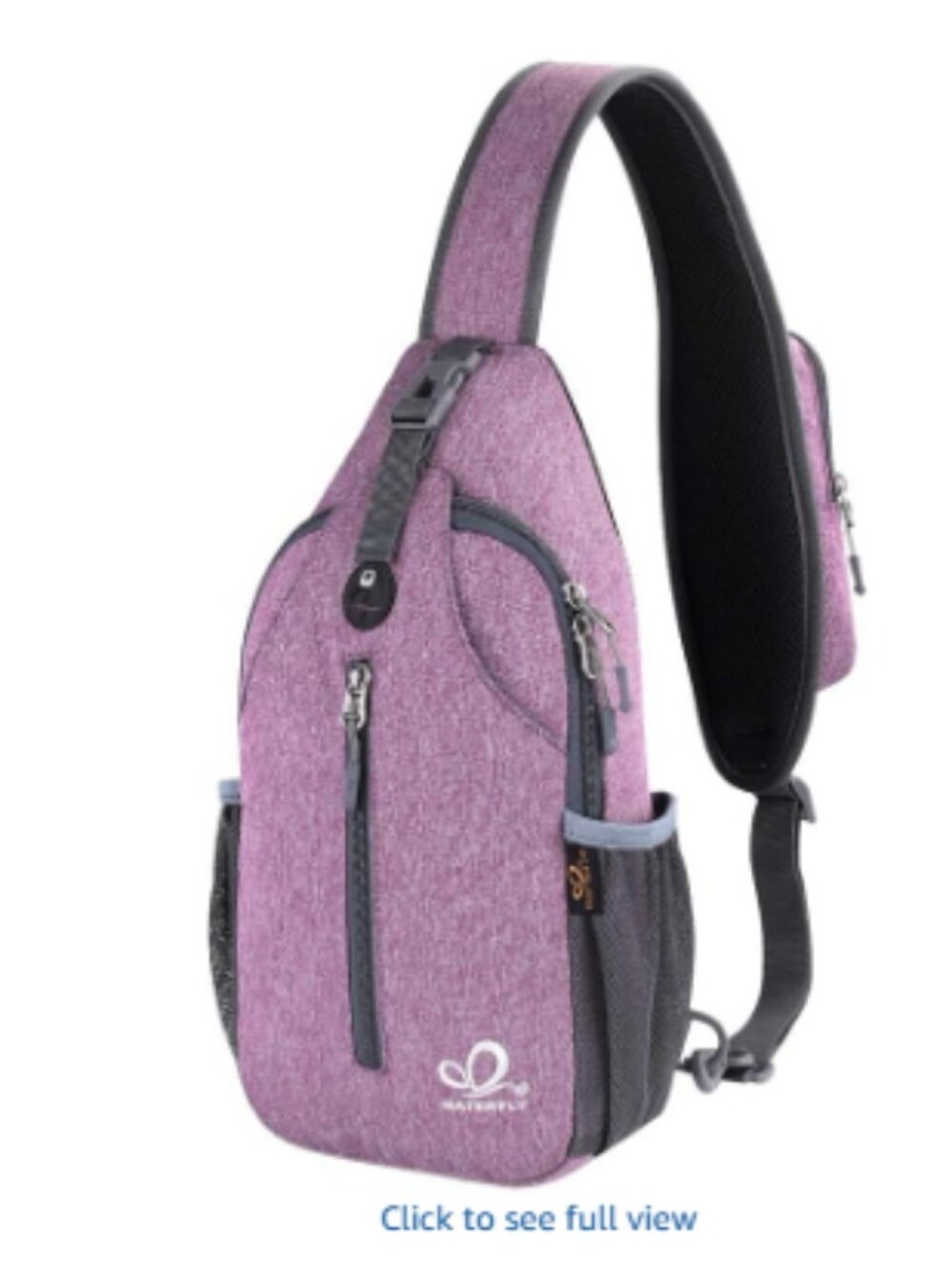 Crossbody Sling Backpack Purple Travel Hiking Chest Bag Daypack Adjustable Strap